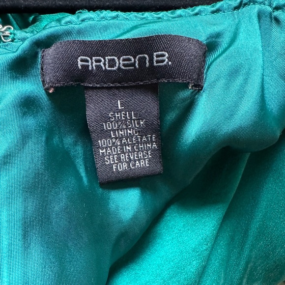 Vintage Teal Silk Arden B Slip Dress L - Picture 7 of 7